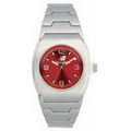 Women's Symphony Red Dial Watch W/ Stainless Steel Bracelet